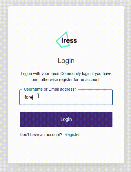 Demonstration of the Forgot Password